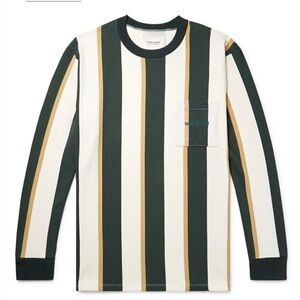Noon Goons Mumma Logo Embroidered Striped Cotton Jersey T Shirt Long Sleeve , M